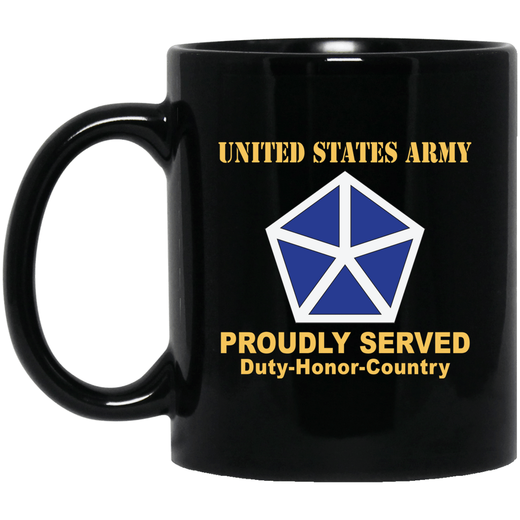 US ARMY 5TH CORPS- 11 oz - 15 oz Black Mug-Mug-Army-CSIB-Veterans Nation