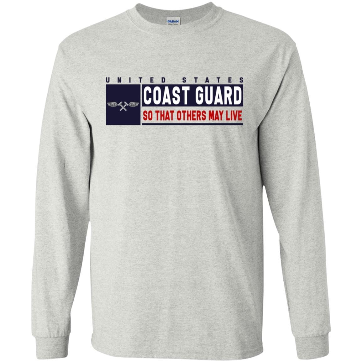 US Coast Guard Aviation Metalsmith AM Logo- So that others may live Long Sleeve - Pullover Hoodie-TShirt-USCG-Veterans Nation