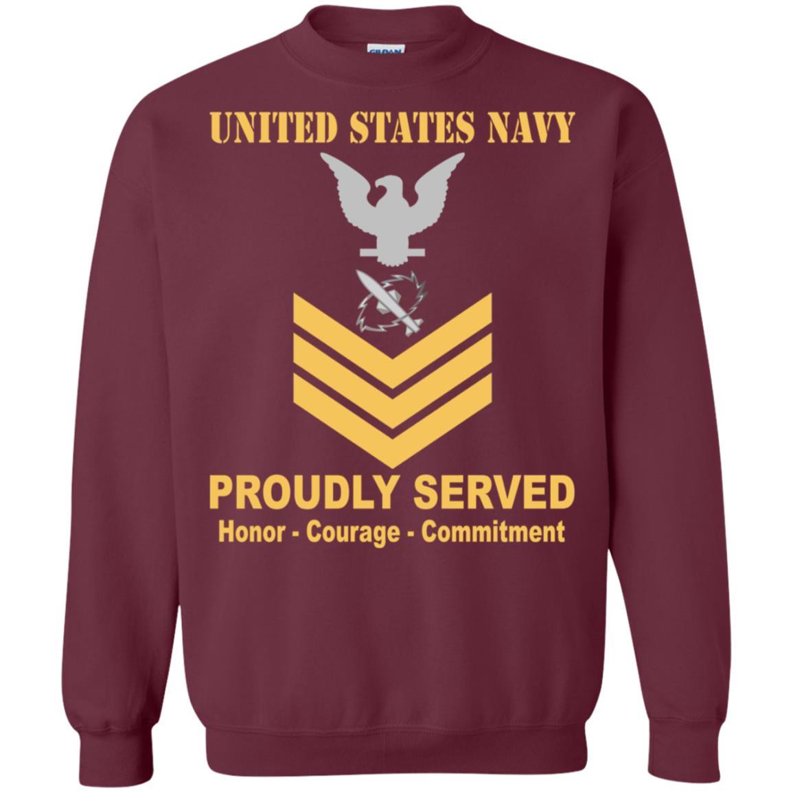 Navy Missile Technician Navy MT E-6 Rating Badges Proudly Served T-Shirt For Men On Front-TShirt-Navy-Veterans Nation