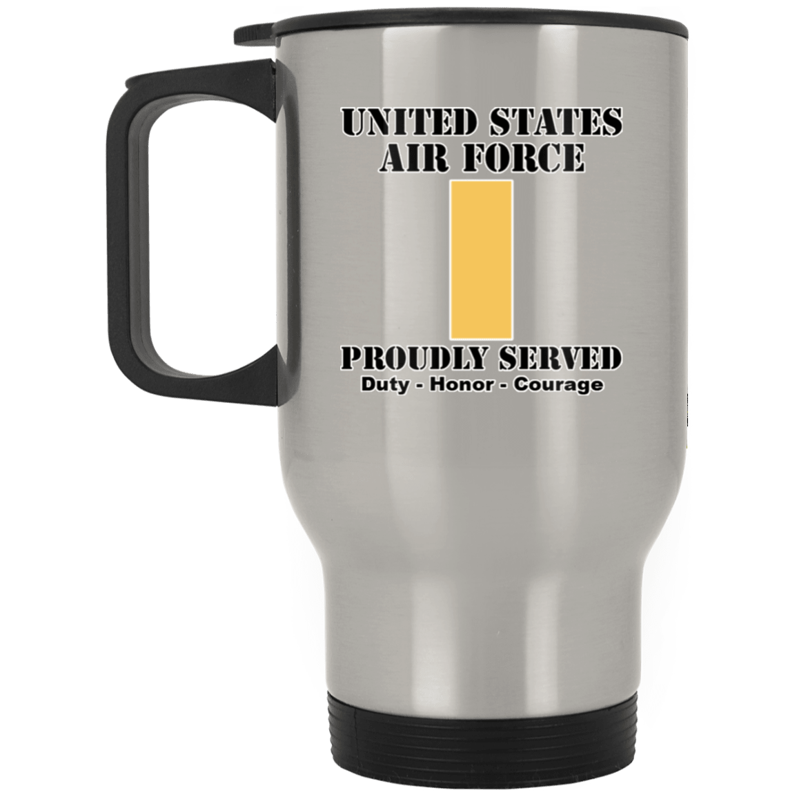 US Air Force O-1 Second Lieutenant 2d Lt O1 Commissioned Officer Ranks White Coffee Mug - Stainless Travel Mug-Mug-USAF-Ranks-Veterans Nation