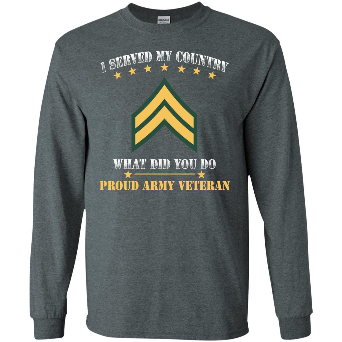 US Army E-4 Corporal E4 CPL Noncommissioned Officer Ranks Men Front T Shirt - Proud US Army Veteran-TShirt-Army-Veterans Nation