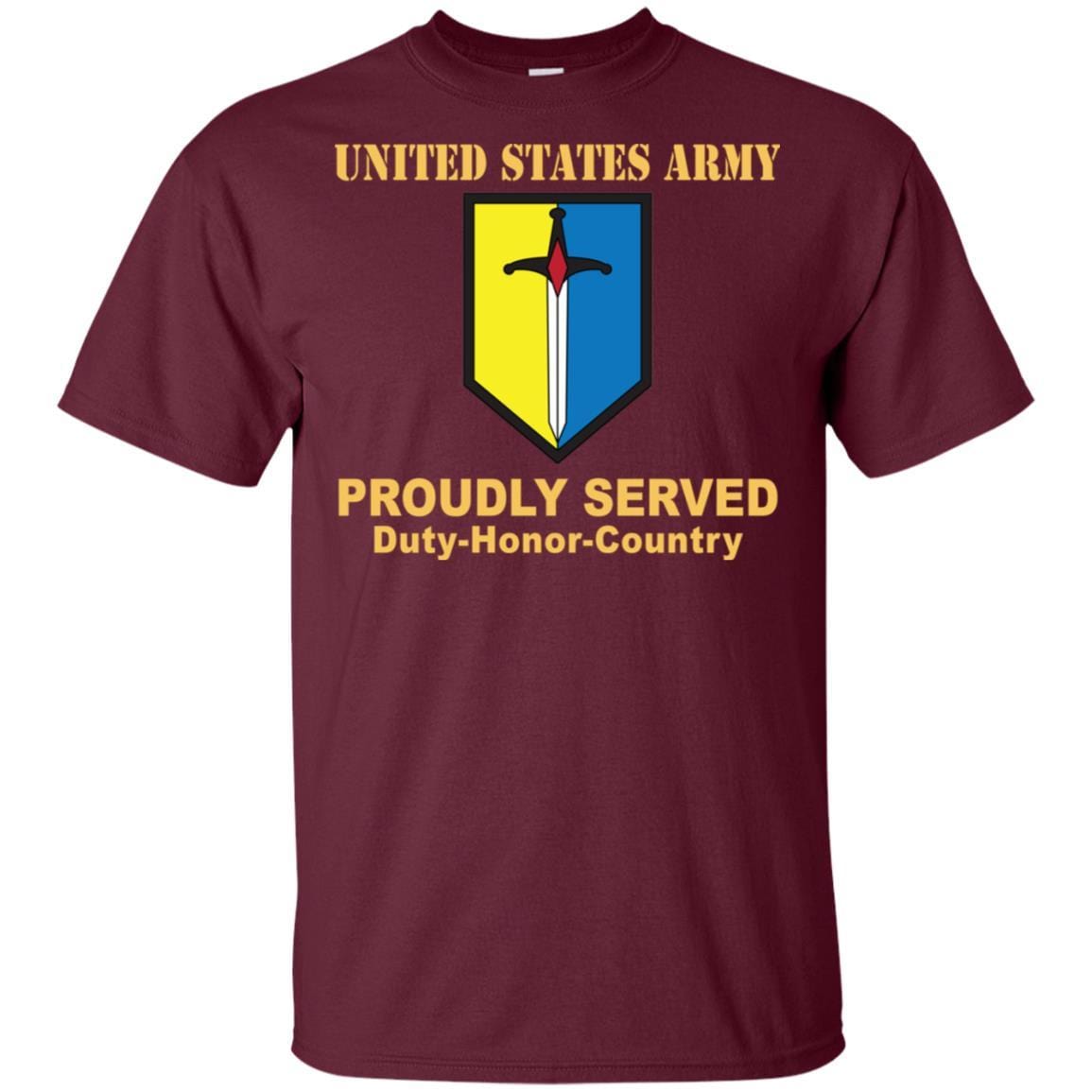 US ARMY 1ST MANEUVER ENHANCEMENT BRIGADE- Proudly Served T-Shirt On Front For Men-TShirt-Army-Veterans Nation