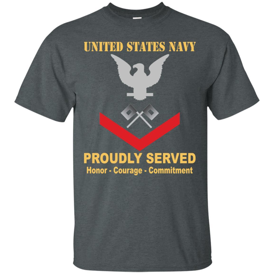 U.S Navy Signalman Navy SN E-4 Rating Badges Proudly Served T-Shirt For Men On Front-TShirt-Navy-Veterans Nation