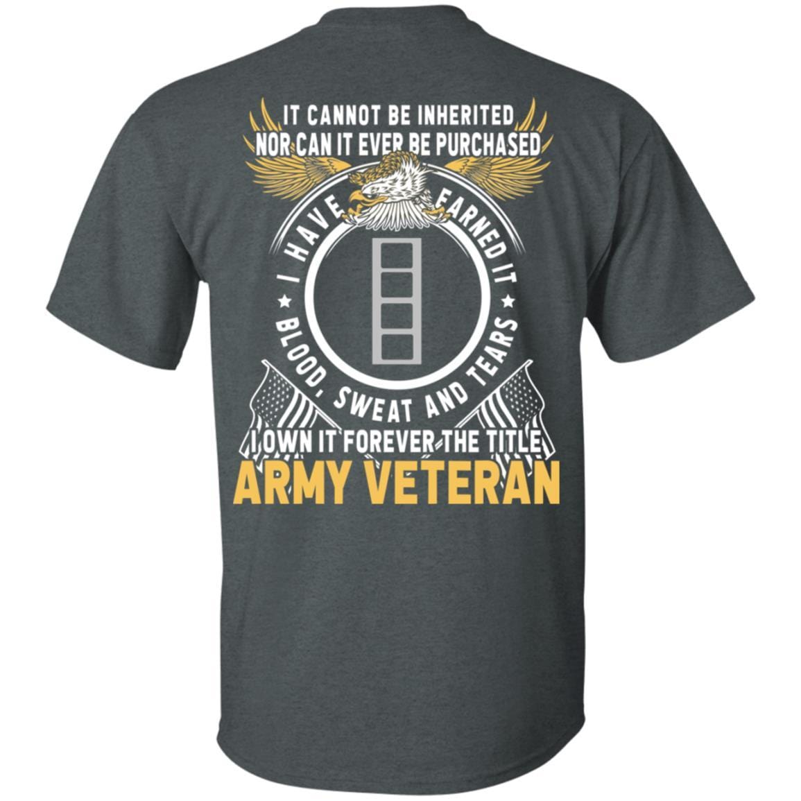 US Army W-4 Chief Warrant Officer 4 W4 CW4 Warrant Officer Ranks T-Shirt For Men On Back-TShirt-Army-Veterans Nation