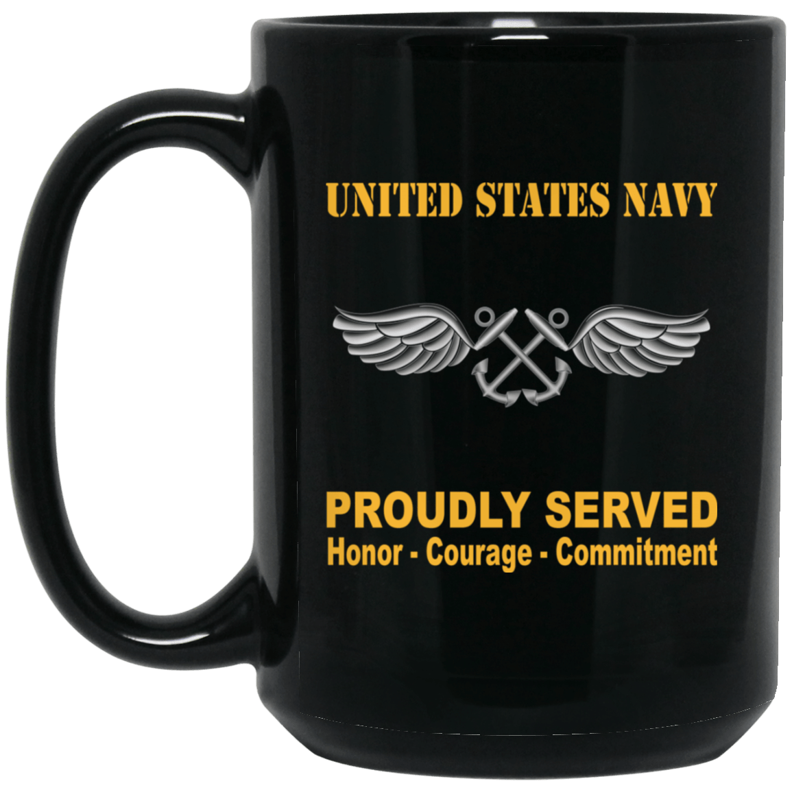 U.S Navy Aviation Boatswain's Mate Navy AB Proudly Served Black Mug 11 oz - 15 oz-Mug-Navy-Rate-Veterans Nation