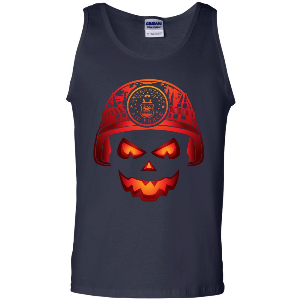 US Air Force Skull Halloween Men T Shirt On Front-TShirt-USAF-Veterans Nation