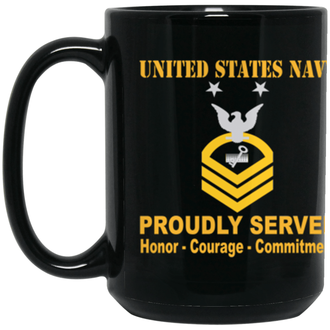 US Navy DK E-9 15 oz. Black Mug-Drinkware-Veterans Nation