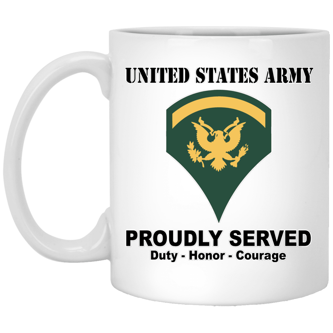 US Army E-5 SPC E5 Specialist Ranks White Coffee Mug - Silver Stainless Travel Mug-Mug-Army-Ranks-Veterans Nation