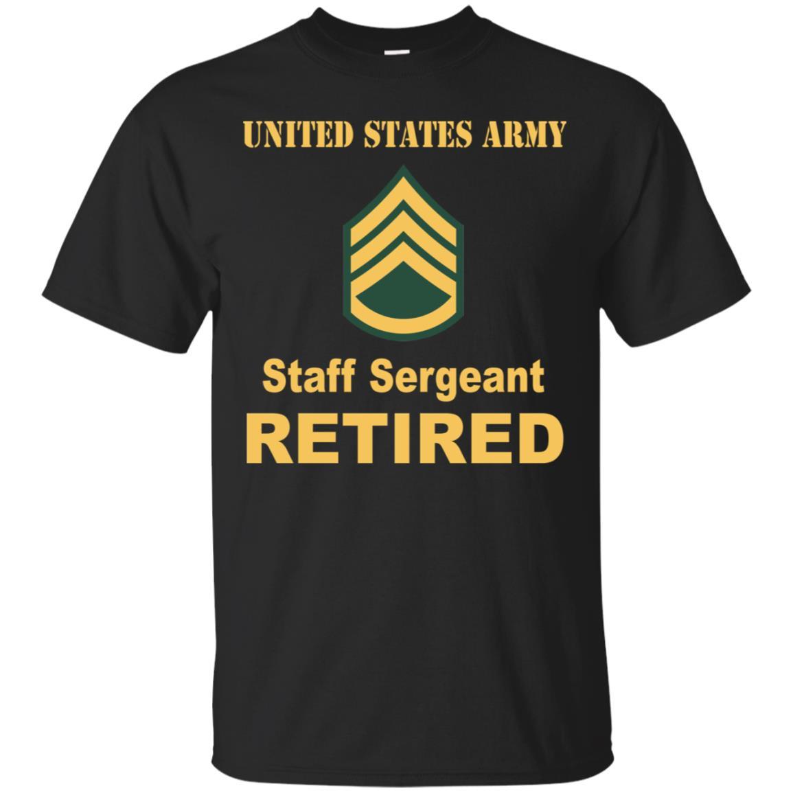 US Army E-6 Staff Sergeant E6 SSG Noncommissioned Officer Reired Men T Shirt On Front-TShirt-Army-Veterans Nation