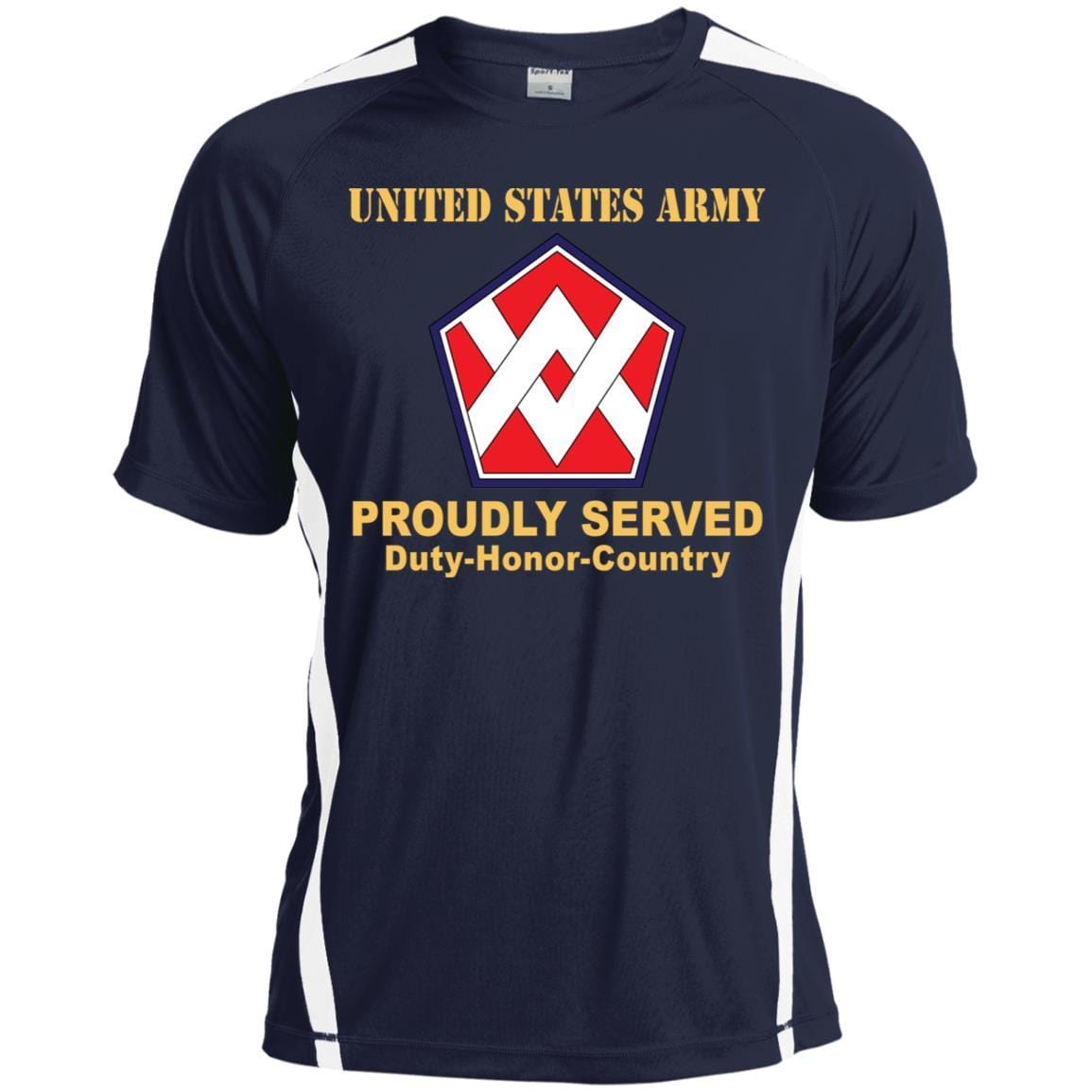 US ARMY 55TH SUSTAINMENT BRIGADE CSIB - Proudly Served T-Shirt On Front For Men-TShirt-Army-Veterans Nation