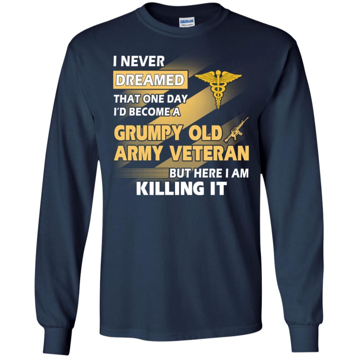 US Army T-Shirt "Medical Corps Grumpy Old Veteran" On Front-TShirt-Army-Veterans Nation