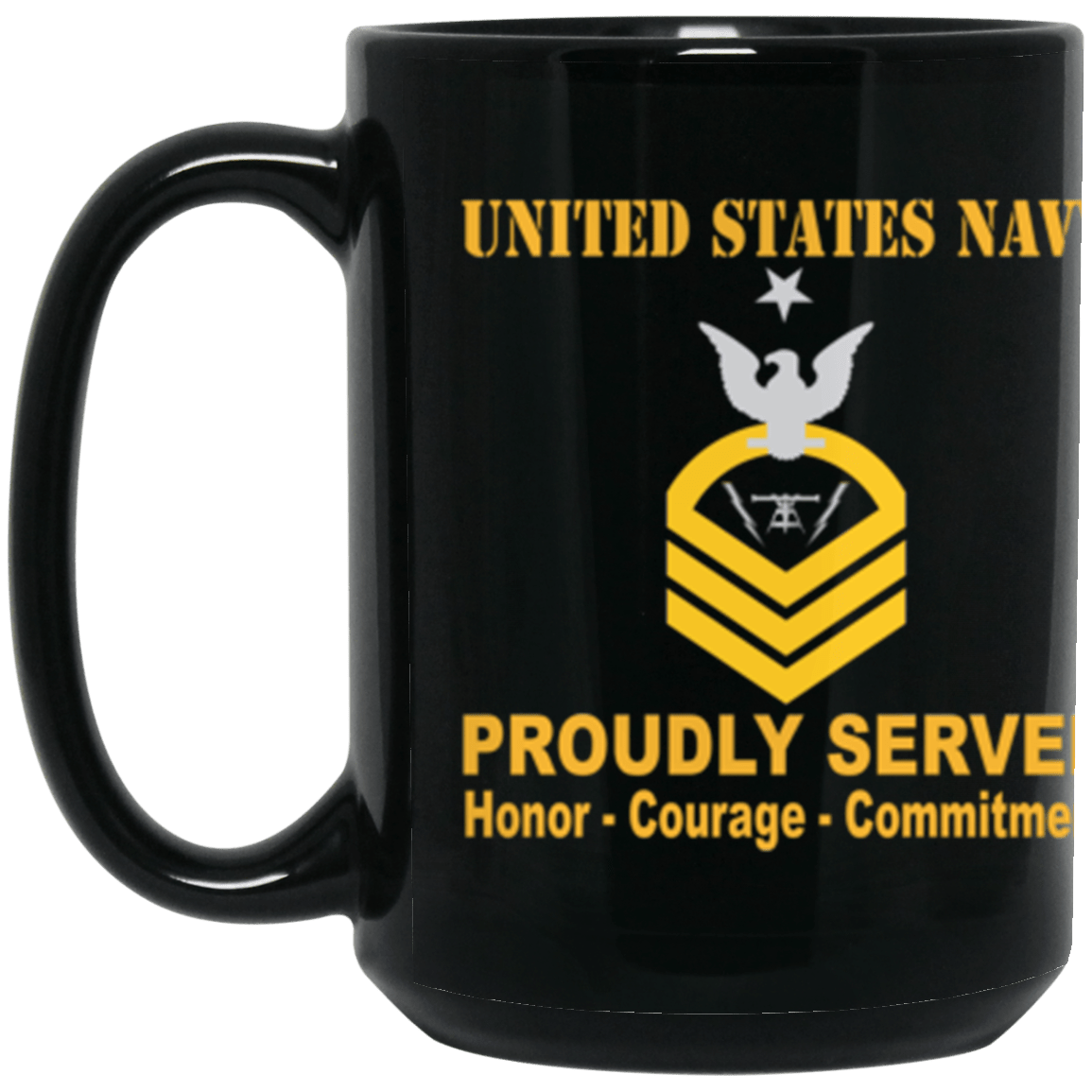 US Navy FC E-8 15 oz. Black Mug-Mug-Navy-Rating-Veterans Nation