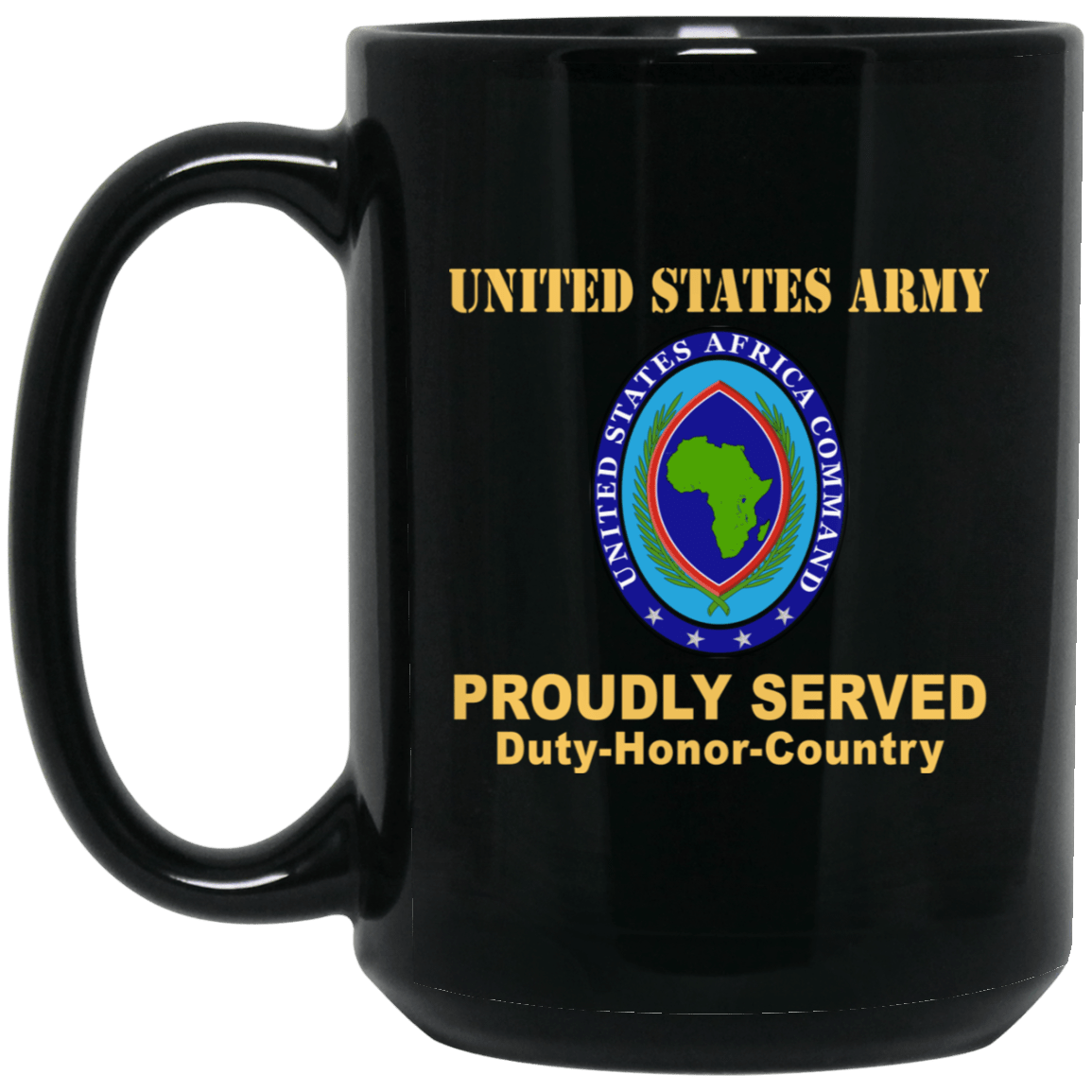US ARMY AFRICA COMMAND- 11 oz - 15 oz Black Mug-Mug-Army-CSIB-Veterans Nation