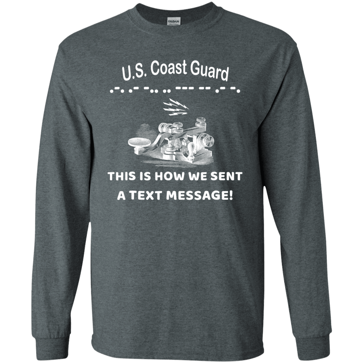 US Coast Guard This is How We Sent a Text Message Men Front T Shirts-TShirt-USCG-Veterans Nation