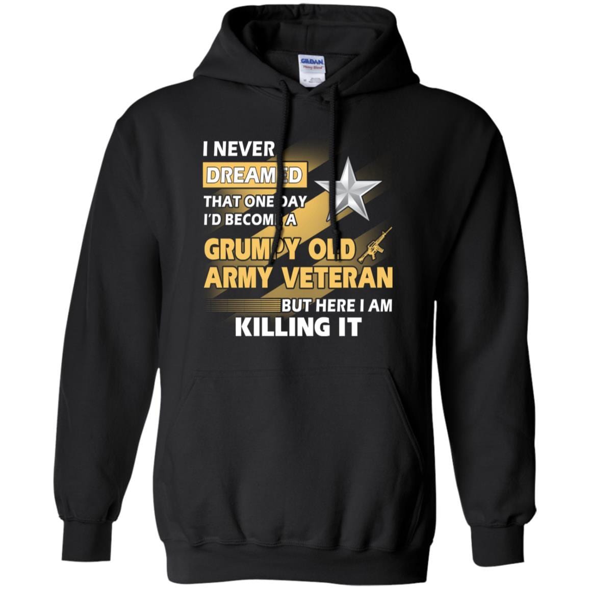 US Army T-Shirt "Grumpy Old Veteran" O-7 Brigadier General(BG) On Front-TShirt-Army-Veterans Nation