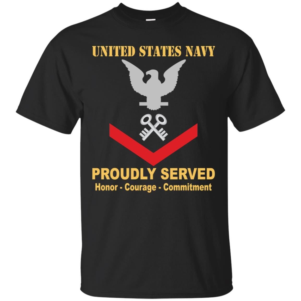 U.S Navy Logistics specialist Navy LS E-4 Rating Badges Proudly Served T-Shirt For Men On Front-TShirt-Navy-Veterans Nation