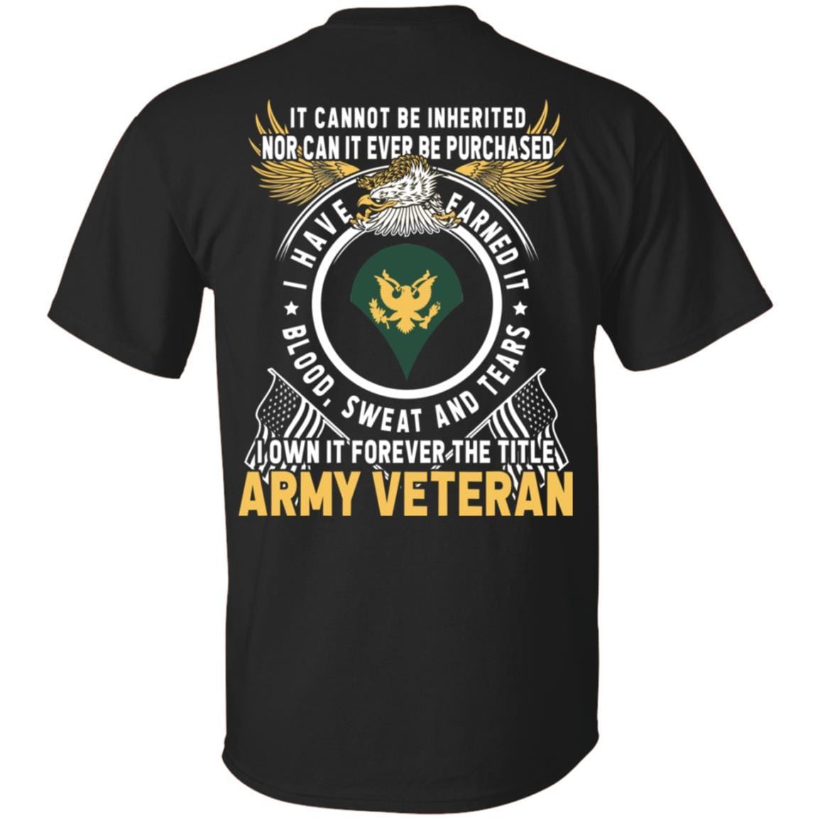 US Army E-4 SPC E4 Specialist Ranks T-Shirt For Men On Back-TShirt-Army-Veterans Nation