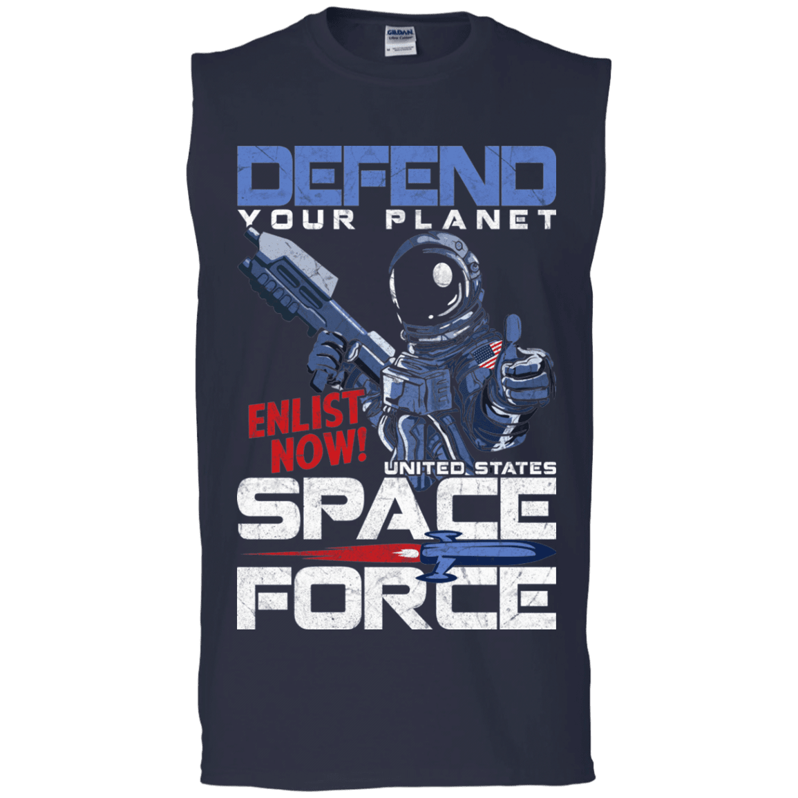 Military T-Shirt "Defend Your Planet Space Force Men" Front-TShirt-General-Veterans Nation