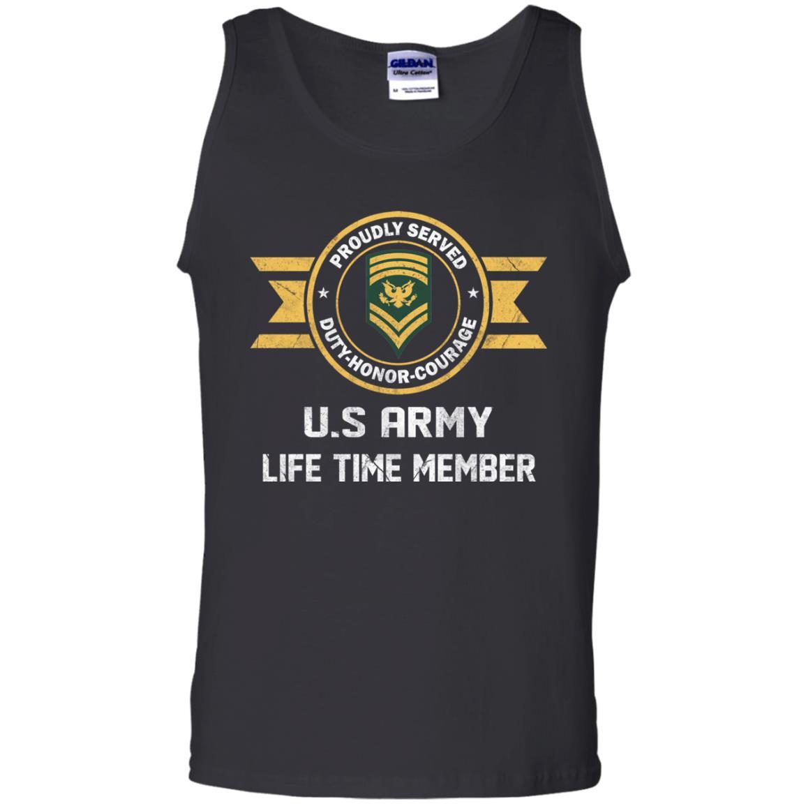 Life Time Member - US Army E-9 SPC E9 Specialist Ranks Men T Shirt On Front-TShirt-Army-Veterans Nation
