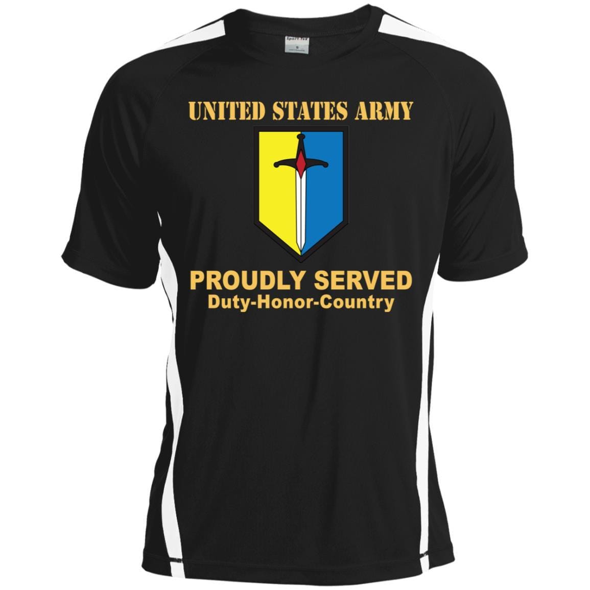 US ARMY 1ST MANEUVER ENHANCEMENT BRIGADE- Proudly Served T-Shirt On Front For Men-TShirt-Army-Veterans Nation