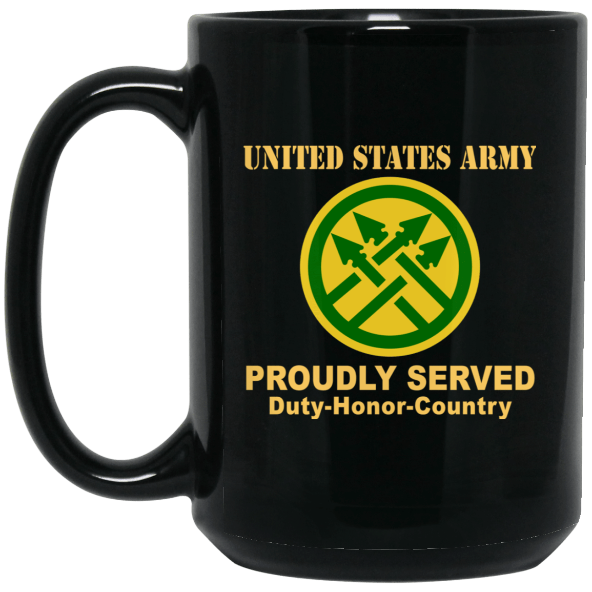 US ARMY 220TH MILITARY POLICE BRIGADE- 11 oz - 15 oz Black Mug-Mug-Army-CSIB-Veterans Nation