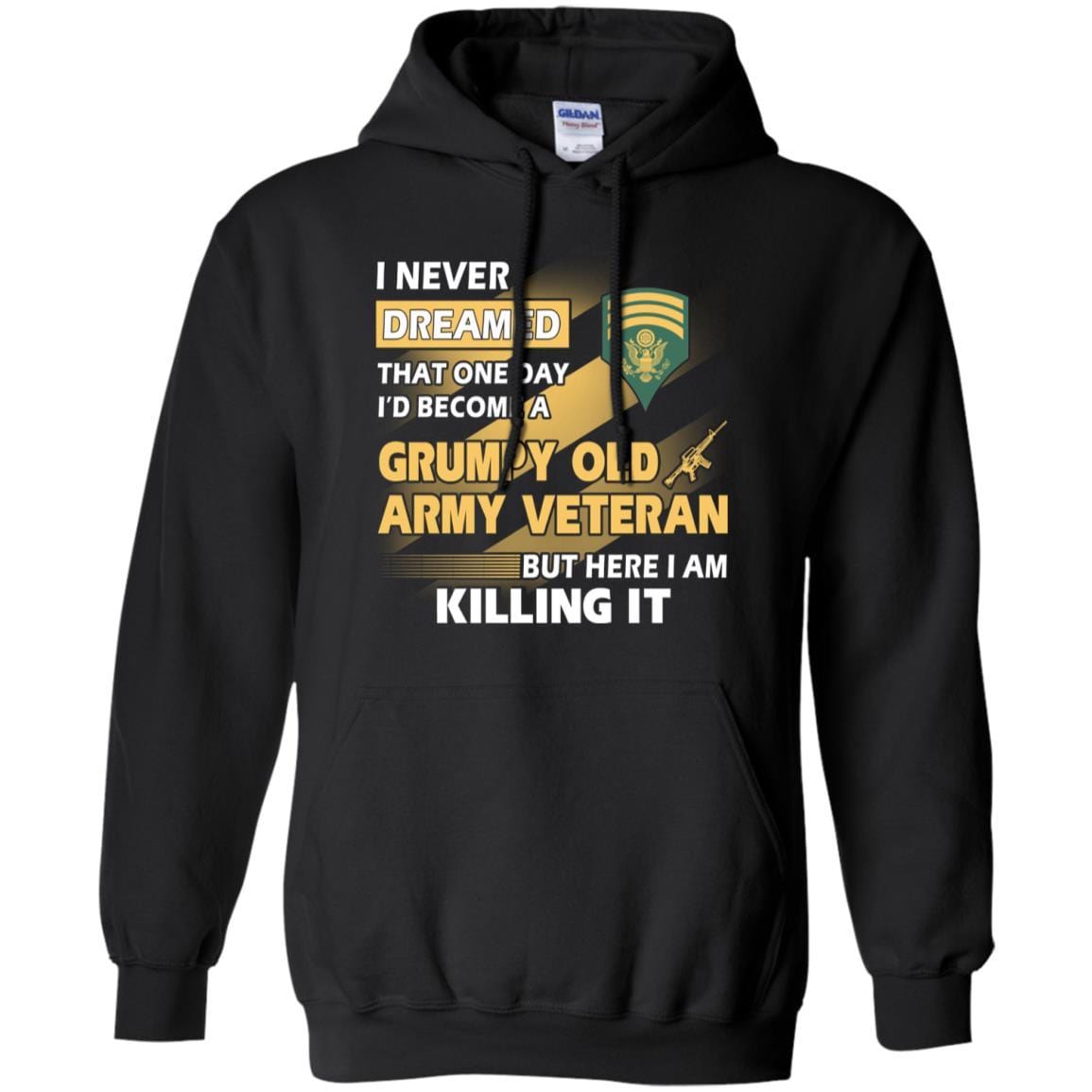 US Army T-Shirt "Grumpy Old Veteran" E-7 SPC(SP7) On Front-TShirt-Army-Veterans Nation