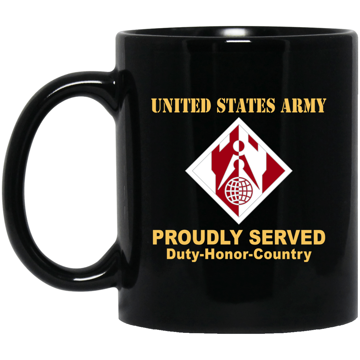 US ARMY CSIB CORPS OF ENGINEER- 11 oz - 15 oz Black Mug-Mug-Army-CSIB-Veterans Nation