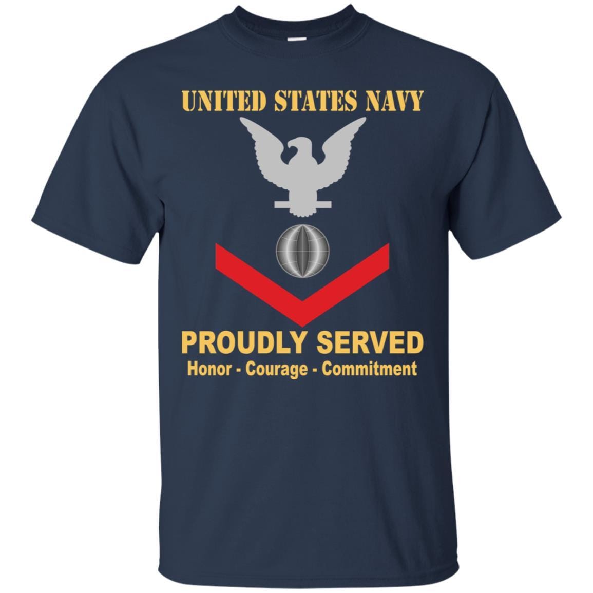 U.S Navy Electrician's mate Navy EM E-4 Rating Badges Proudly Served T-Shirt For Men On Front-TShirt-Navy-Veterans Nation