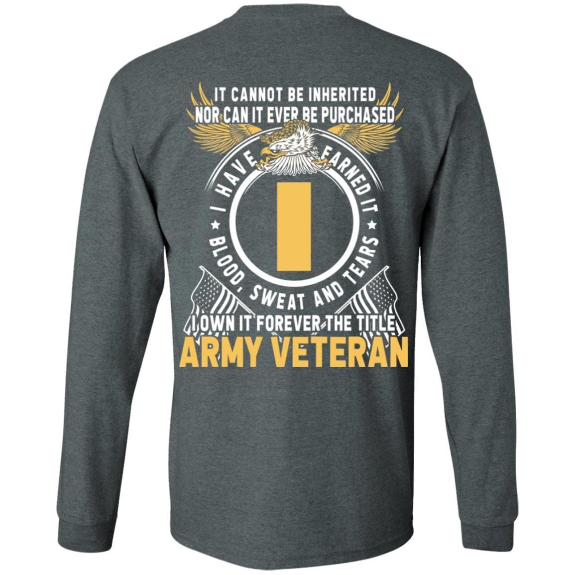 US Army O-1 Second Lieutenant O1 2LT Commissioned Officer Ranks T-Shirt For Men On Back-TShirt-Army-Veterans Nation