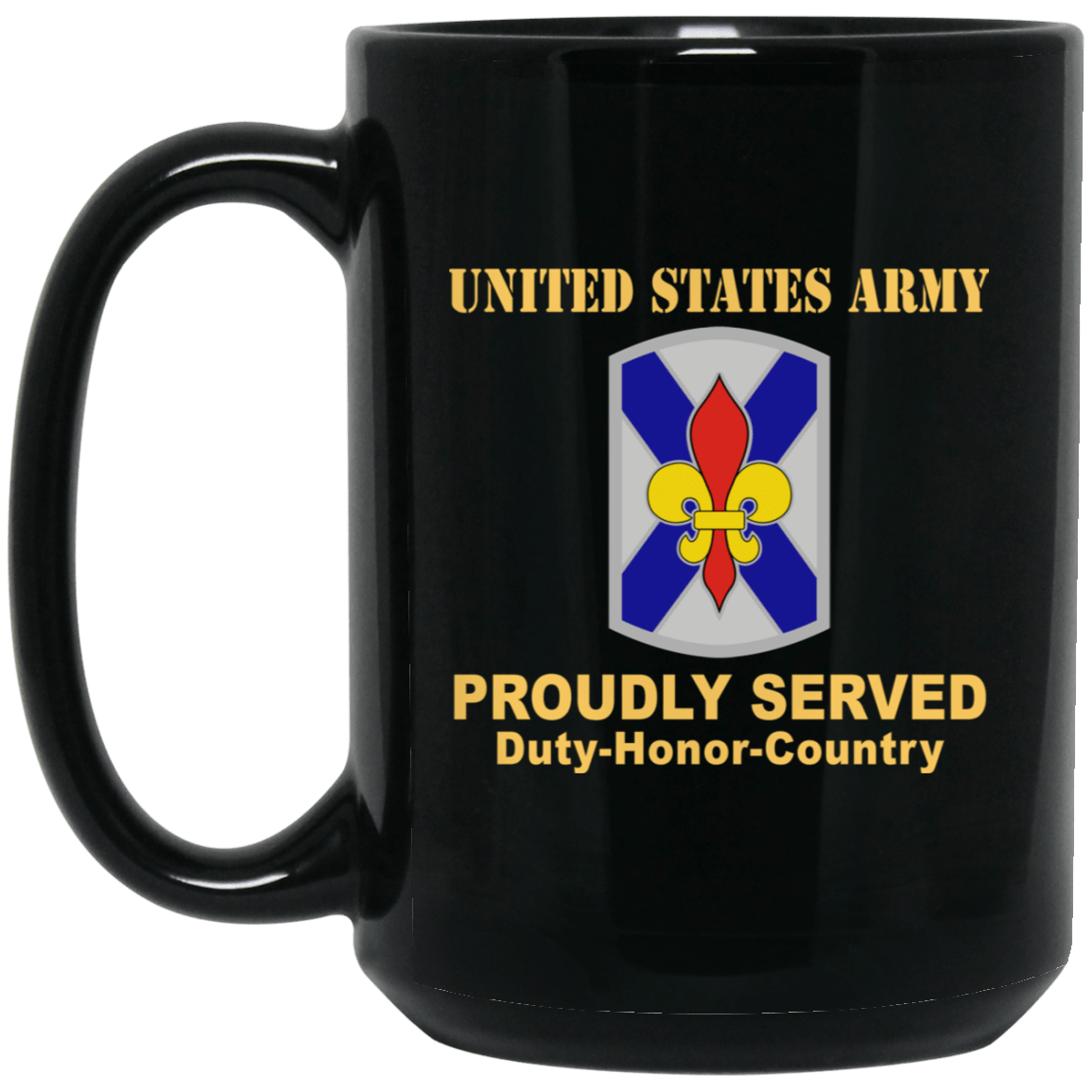 US ARMY 256TH INFANTRY BRIGADE COMBAT TEAM-01- 11 oz - 15 oz Black Mug-Mug-Army-CSIB-Veterans Nation