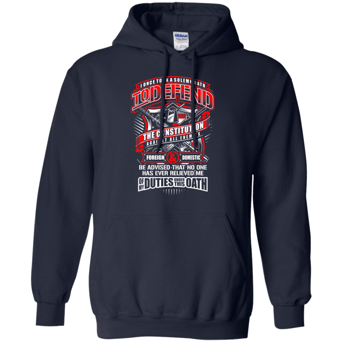 Military T-Shirt "My Oath To Defend The Constitution Veteran Men" Front-TShirt-General-Veterans Nation