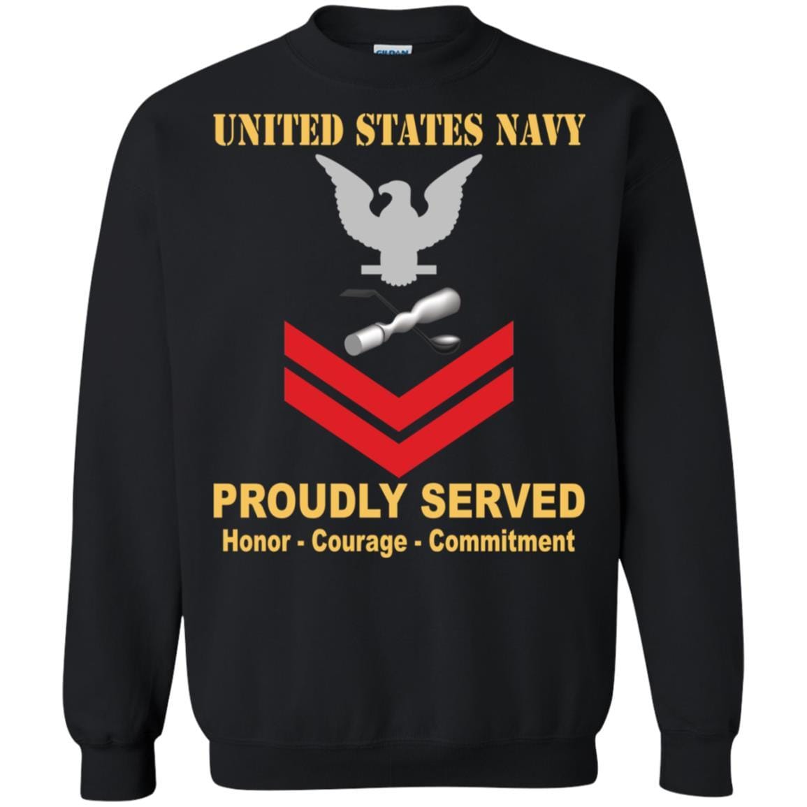 Navy Molder Navy ML E-5 Rating Badges Proudly Served T-Shirt For Men On Front-TShirt-Navy-Veterans Nation