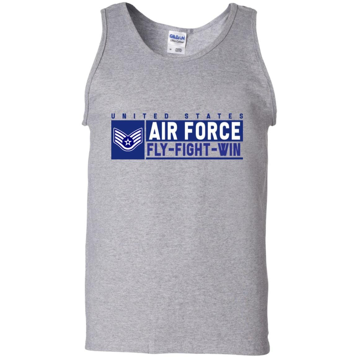 US Air Force E-5 Staff Sergeant Fly - Fight - Win T-Shirt On Front For Men-TShirt-USAF-Veterans Nation