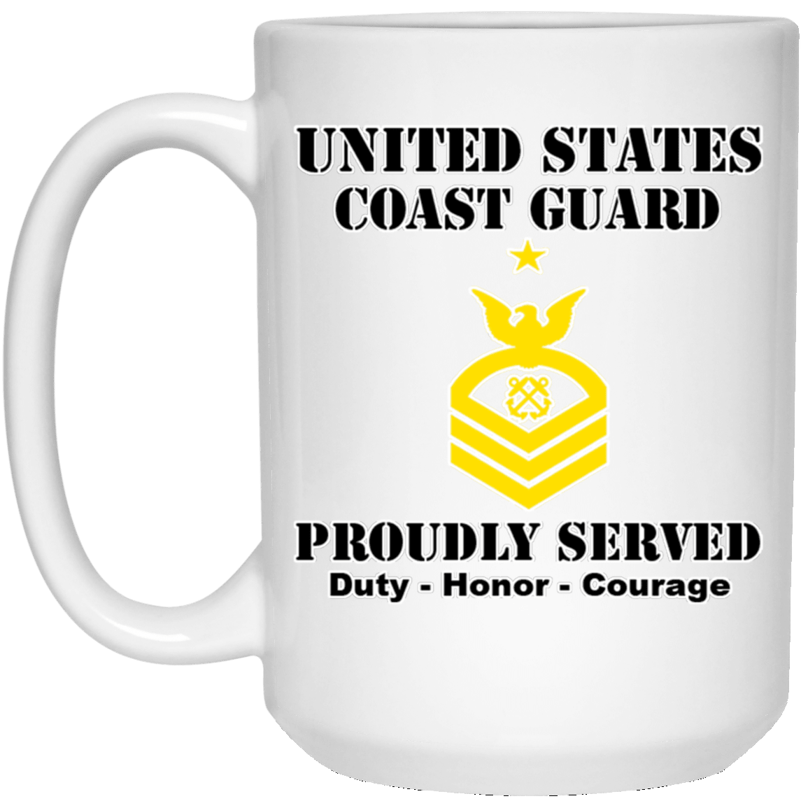 US Coast Guard E-8 Senior Chief Petty Officer E8 SCPO Chief Petty Officer Ranks White Coffee Mug - Stainless Travel Mug-Mug-USCG-Collar-Veterans Nation