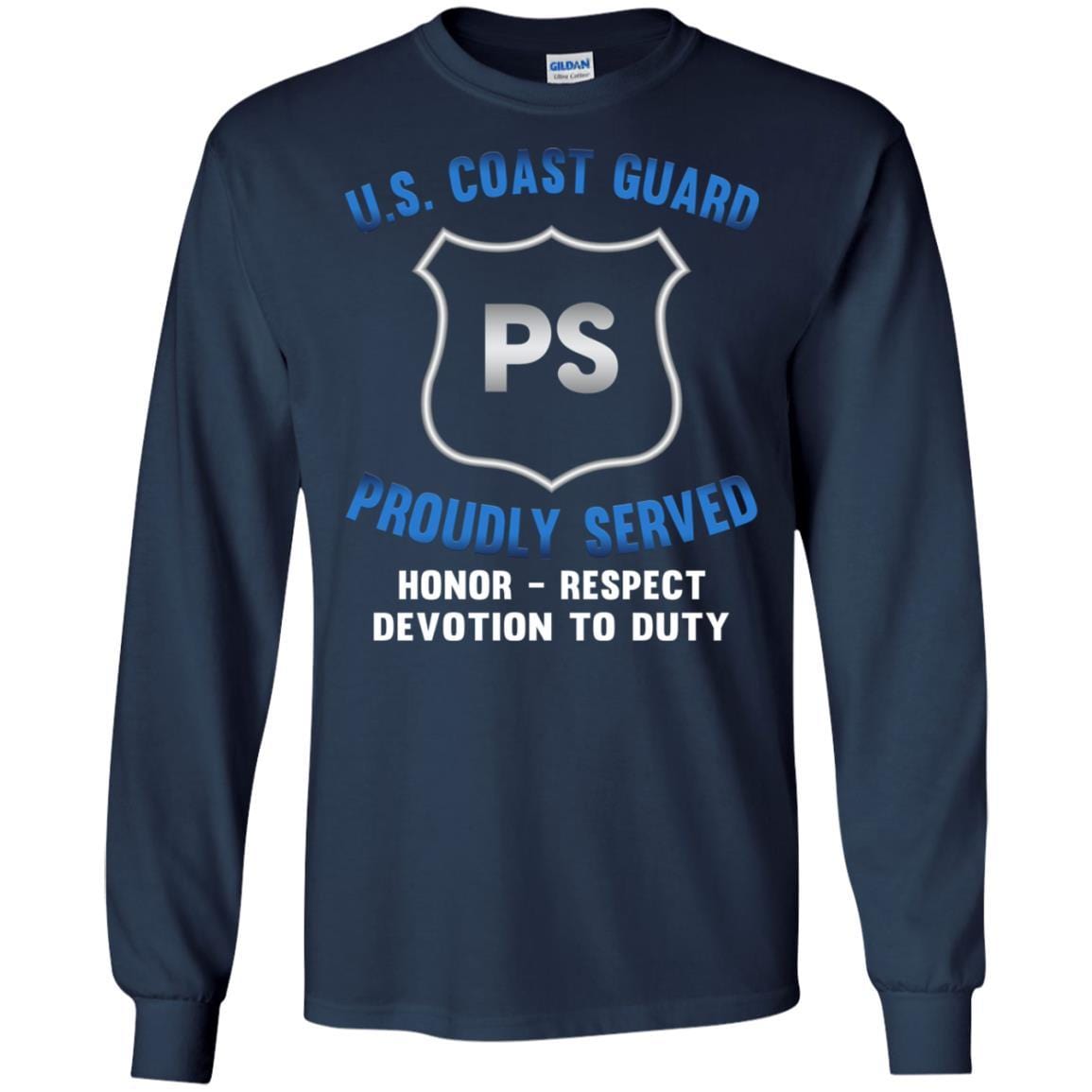 USCG PORT SECURITY SPECIALIST PS Logo Proudly Served T-Shirt For Men On Front-TShirt-USCG-Veterans Nation