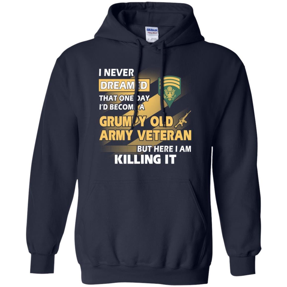 US Army T-Shirt "Grumpy Old Veteran" E-7 SPC(SP7) On Front-TShirt-Army-Veterans Nation