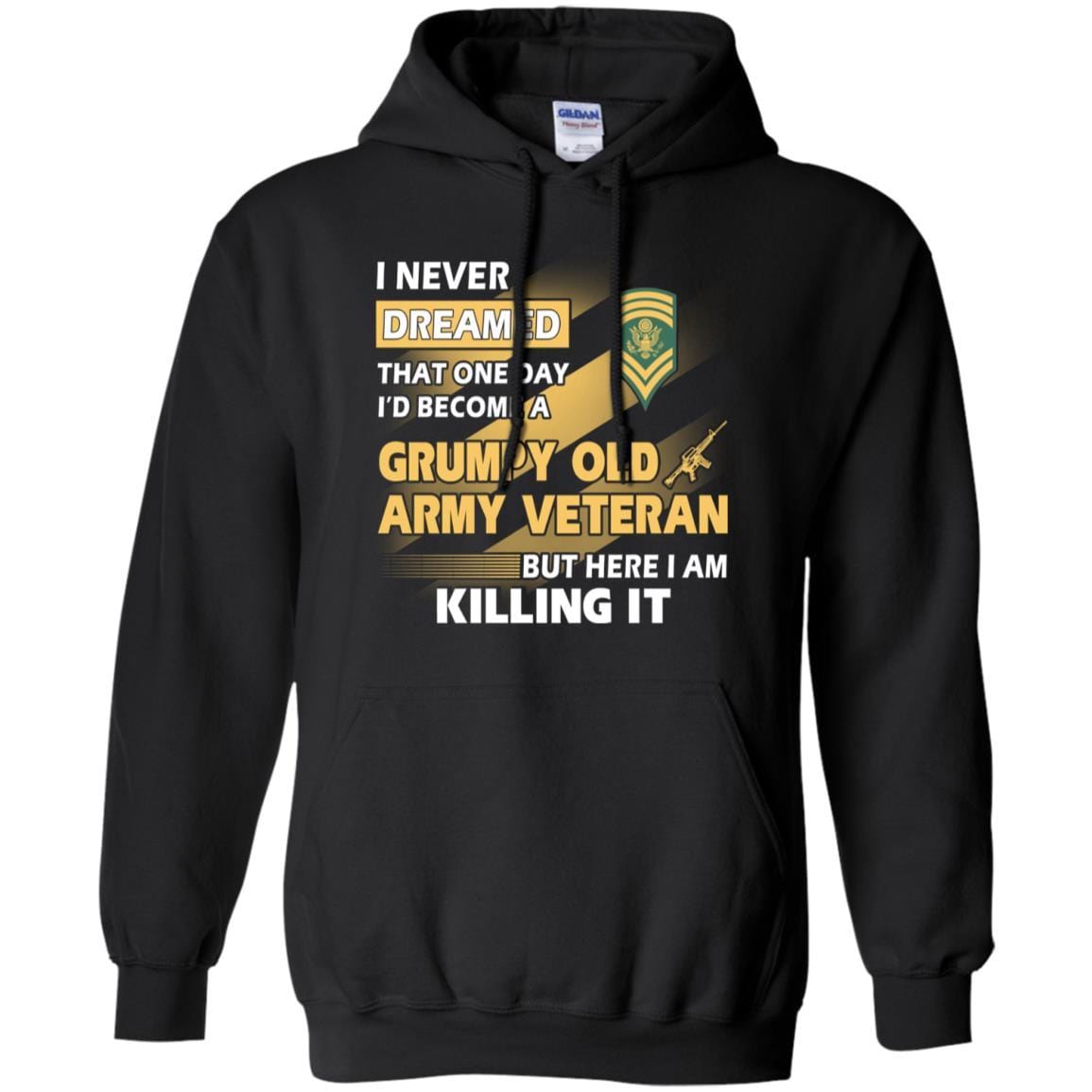 US Army T-Shirt "Grumpy Old Veteran" E-9 SPC(SP9) On Front-TShirt-Army-Veterans Nation