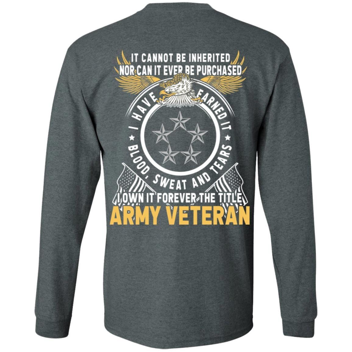 US Army O-10 General of the Army O10 GA General Officer Ranks T-Shirt For Men On Back-TShirt-Army-Veterans Nation