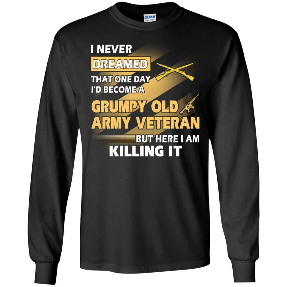 US Army T-Shirt "Infantry Grumpy Old Veteran" On Front-TShirt-Army-Veterans Nation
