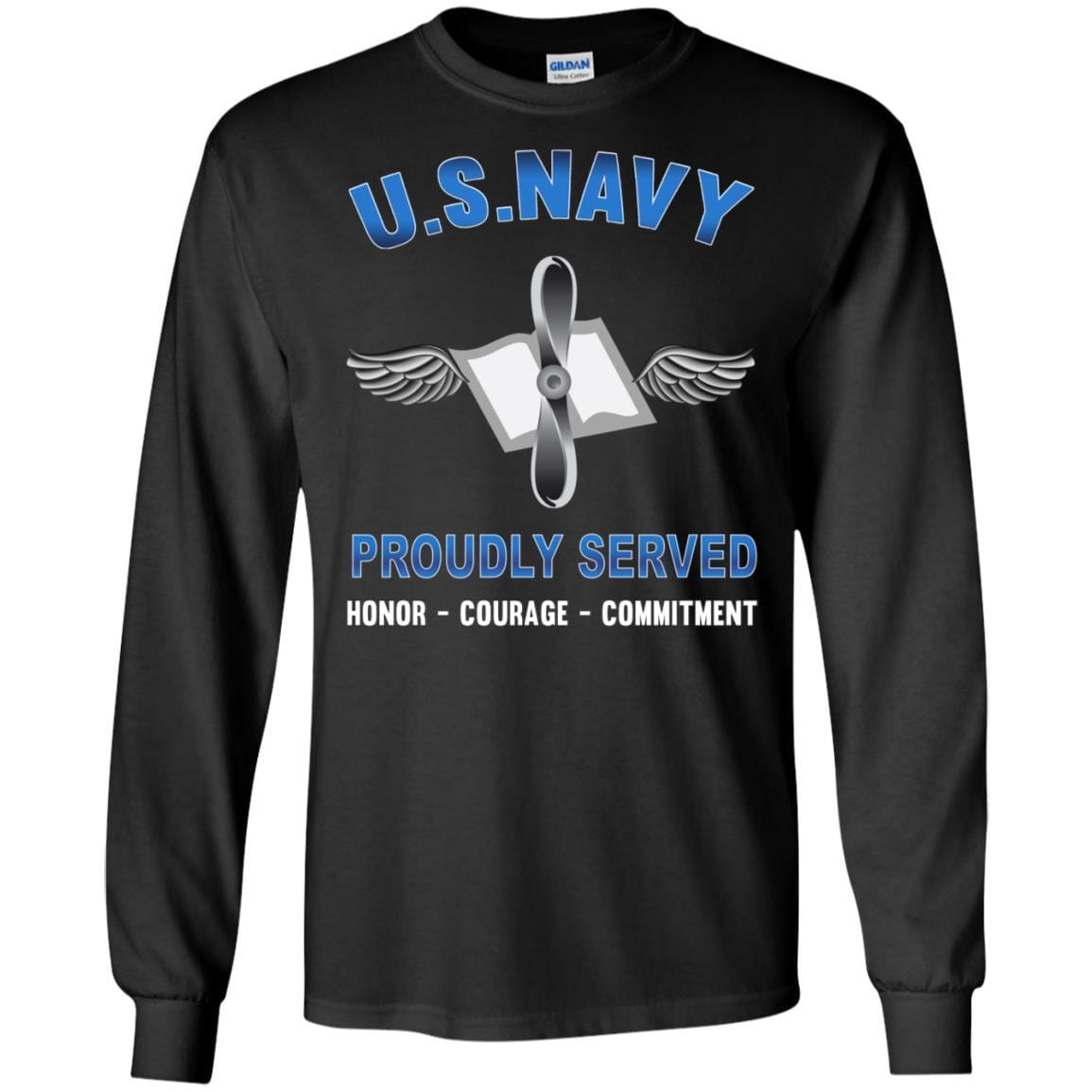 Navy Aviation Maintenance Administrationman Navy AZ - Proudly Served T-Shirt For Men On Front-TShirt-Navy-Veterans Nation