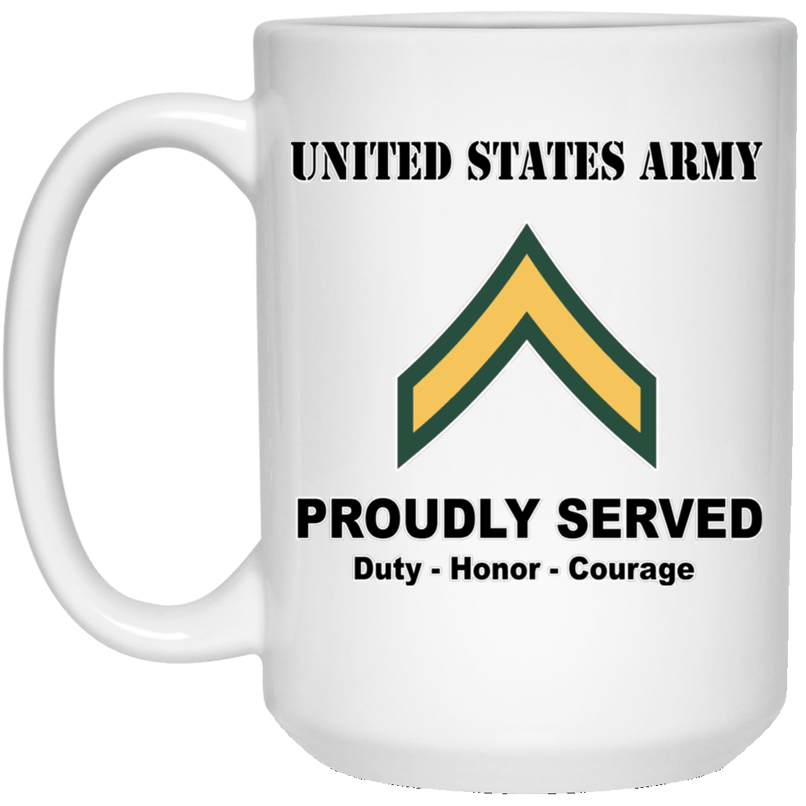 Army E-2 PV2 E2 Private Second Class Ranks White Coffee Mug - Stainless Travel Mug-Mug-Army-Ranks-Veterans Nation