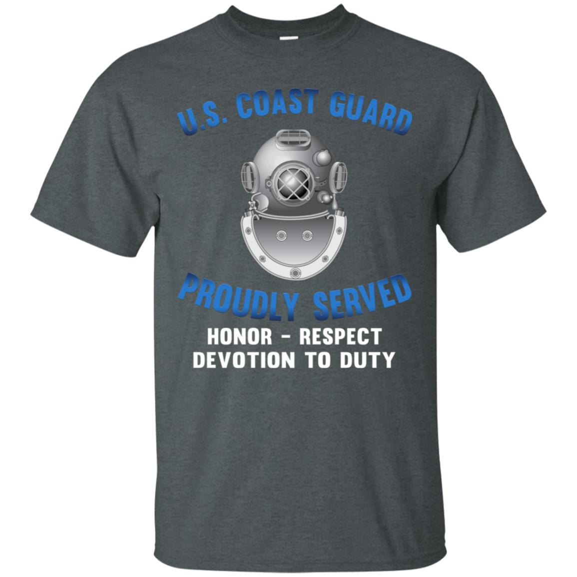 US Coast Guard Diver ND Logo Proudly Served T-Shirt For Men On Front-TShirt-USCG-Veterans Nation