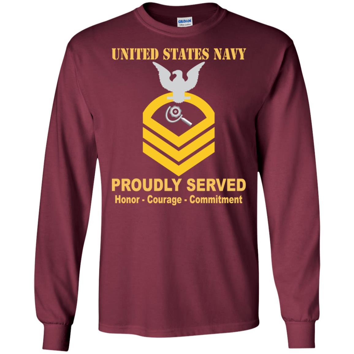 U.S Navy Machinery repairman Navy MR E-7 Rating Badges Proudly Served T-Shirt For Men On Front-TShirt-Navy-Veterans Nation