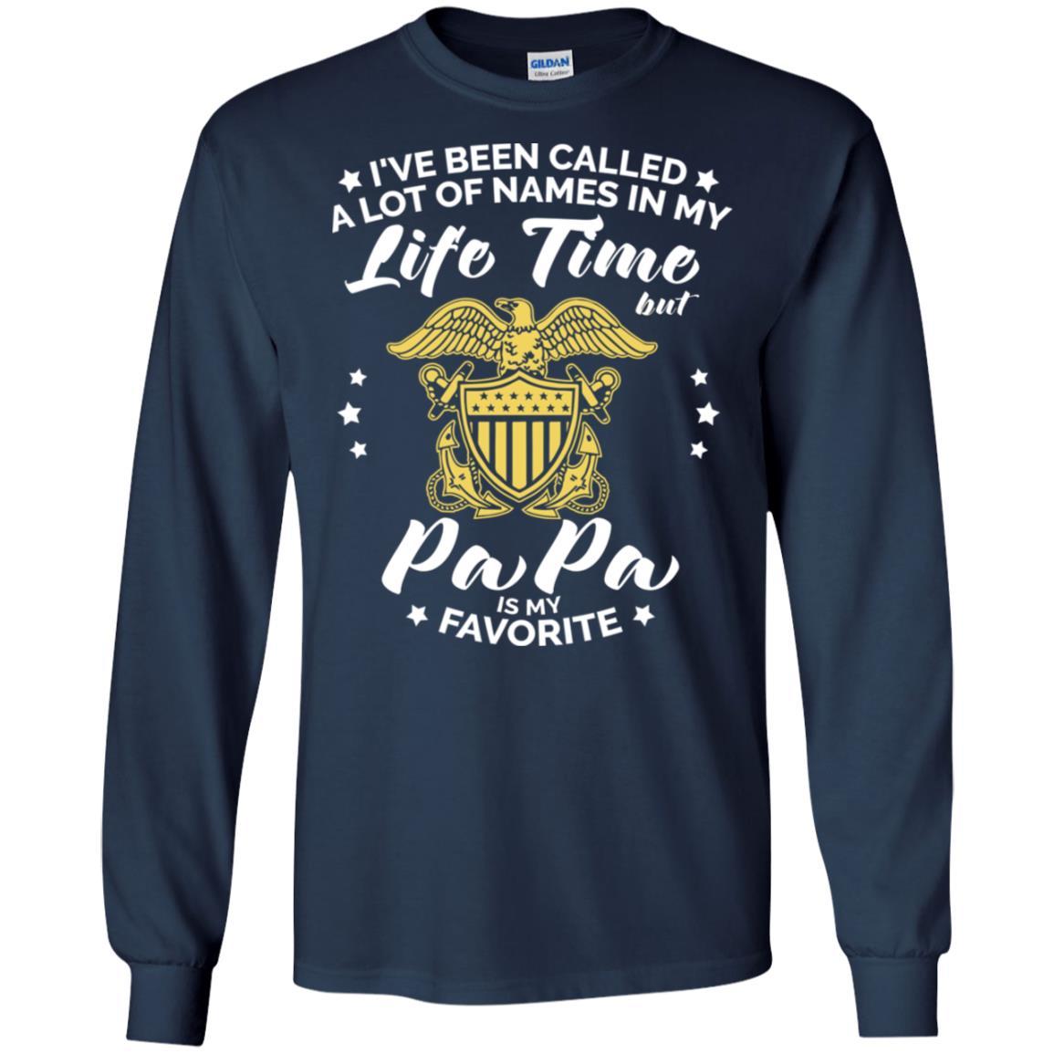 i've been called a lot of things in my life but papa - NAVY T-Shirt On Front-TShirt-Navy-Veterans Nation