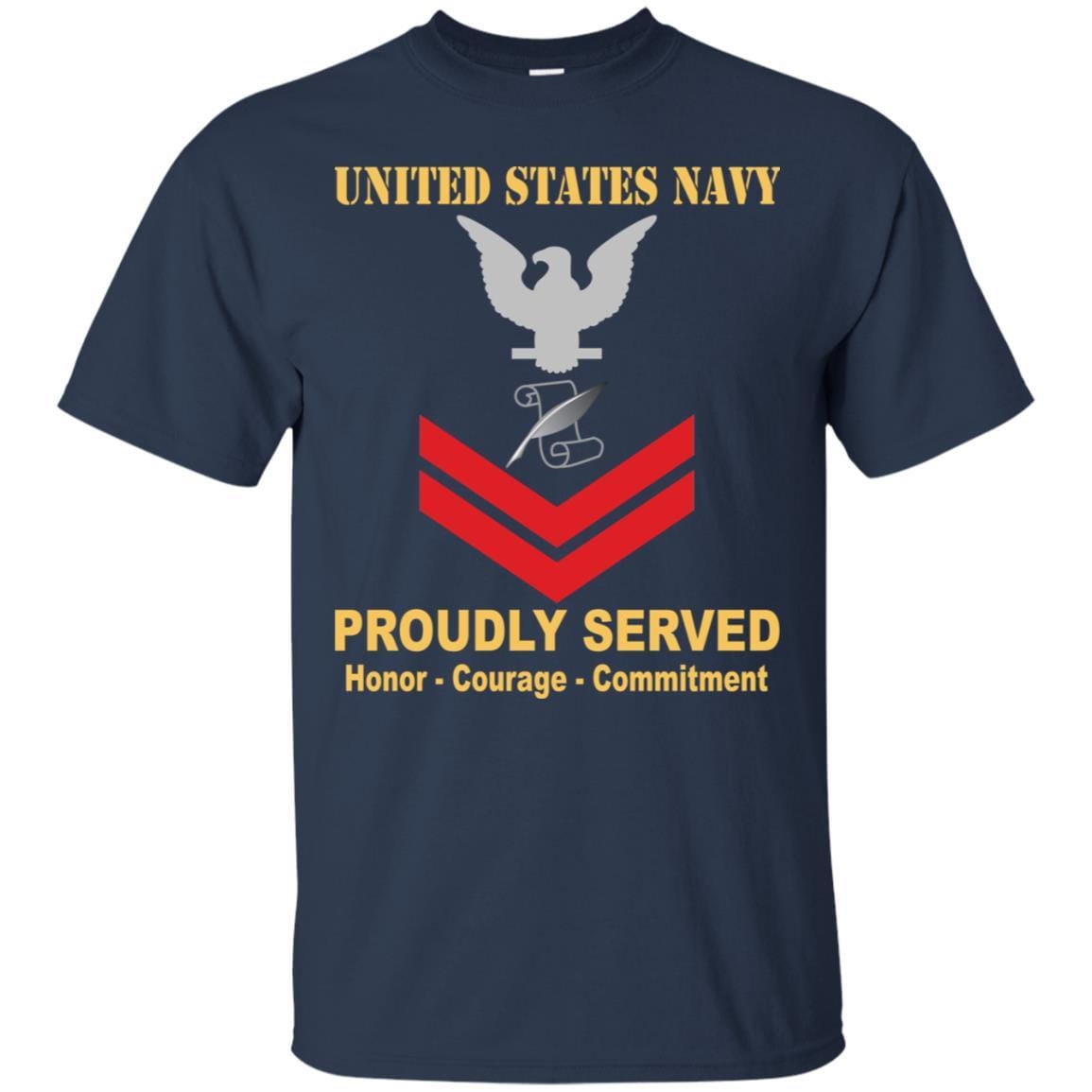 Navy Journalist Navy JO E-5 Rating Badges Proudly Served T-Shirt For Men On Front-TShirt-Navy-Veterans Nation