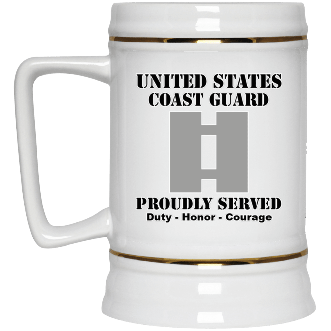 US Coast Guard O-3 Lieutenant O3 LT Junior Officer Ranks White Coffee Mug - Stainless Travel Mug-Mug-USCG-Officer-Veterans Nation