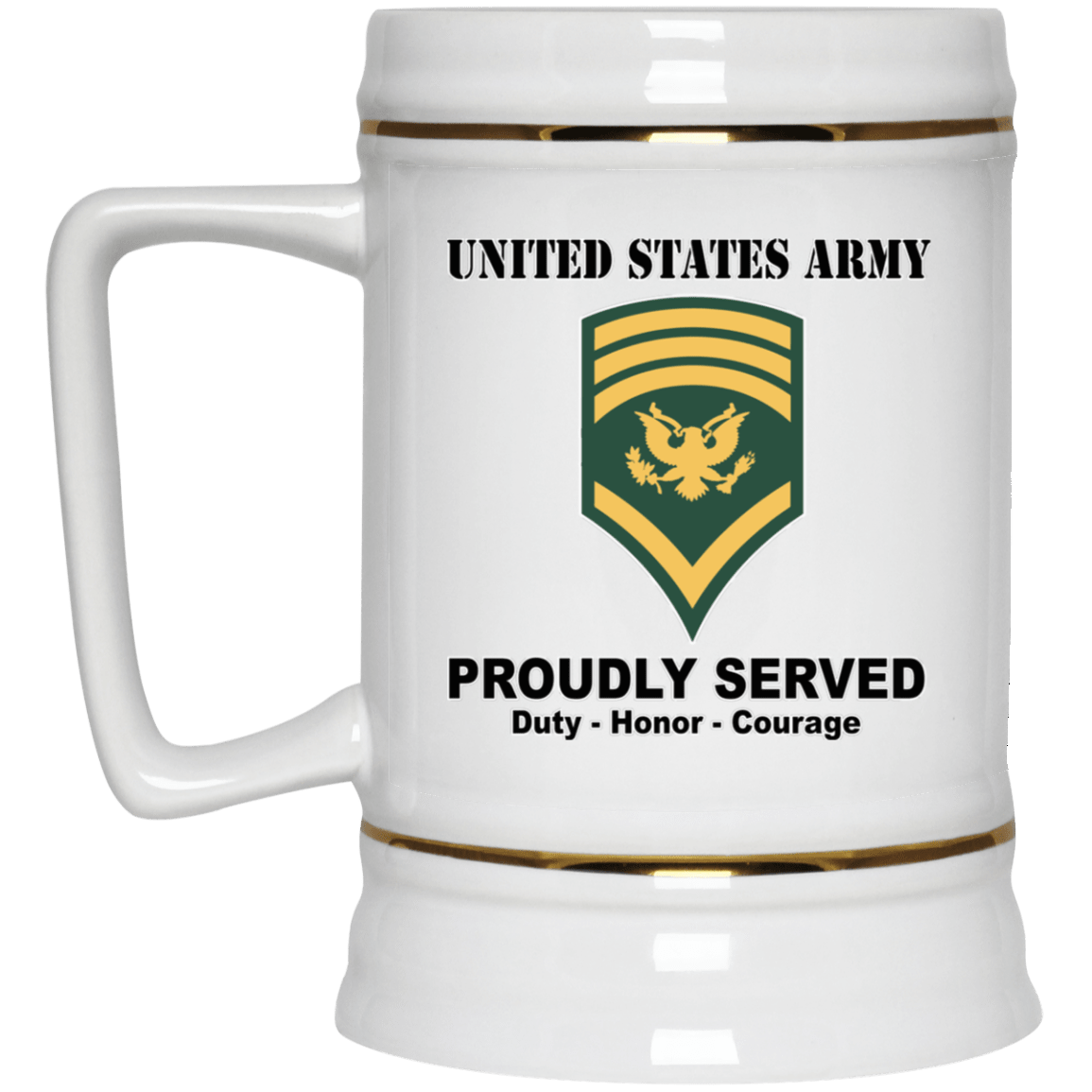 US Army E-8 SPC E8 Specialist Ranks White Coffee Mug - Stainless Travel Mug-Mug-Army-Ranks-Veterans Nation
