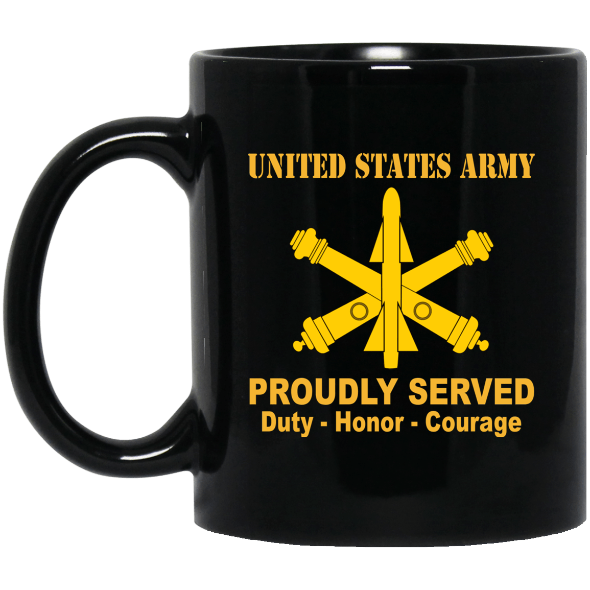 US Army Air Defense Artillery Black Mug 11 oz - 15 oz-Mug-Army-Branch-Veterans Nation