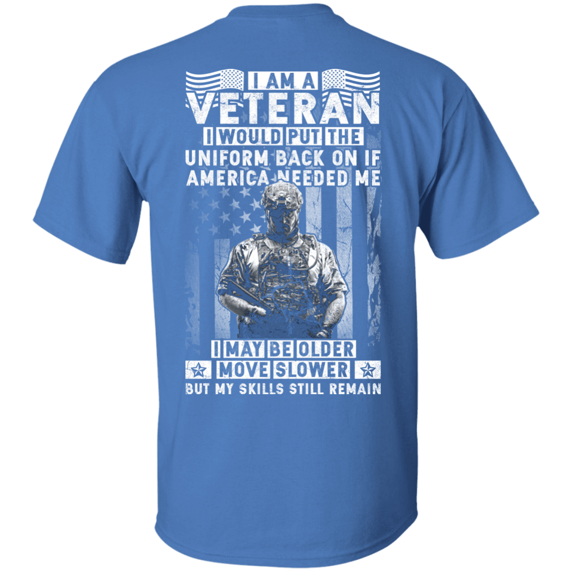 Military T-Shirt "I am a Veteran" Men Back-TShirt-General-Veterans Nation