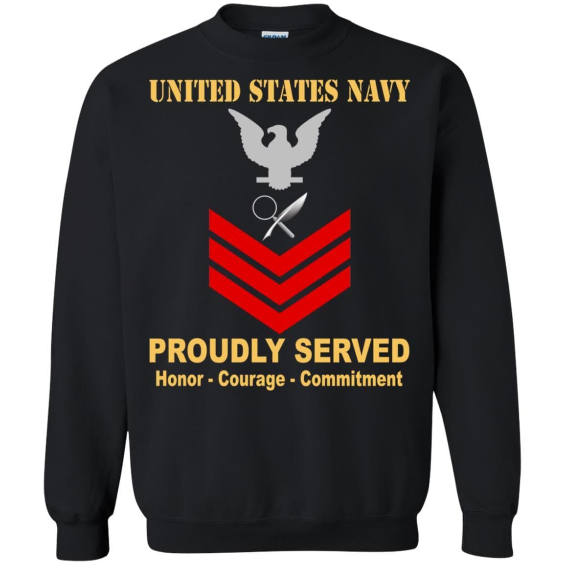 Navy Intelligence Specialist Navy IS E-6 Rating Badges Proudly Served T-Shirt For Men On Front-TShirt-Navy-Veterans Nation